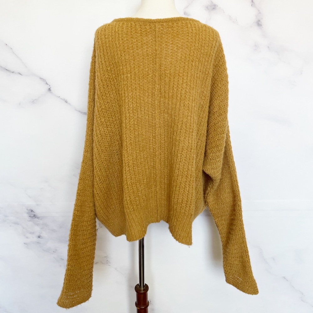 SOLD Free People Moonbeam V-Neck Alpaca Blend Sweater In Noon Sun - Picture 10 of 14